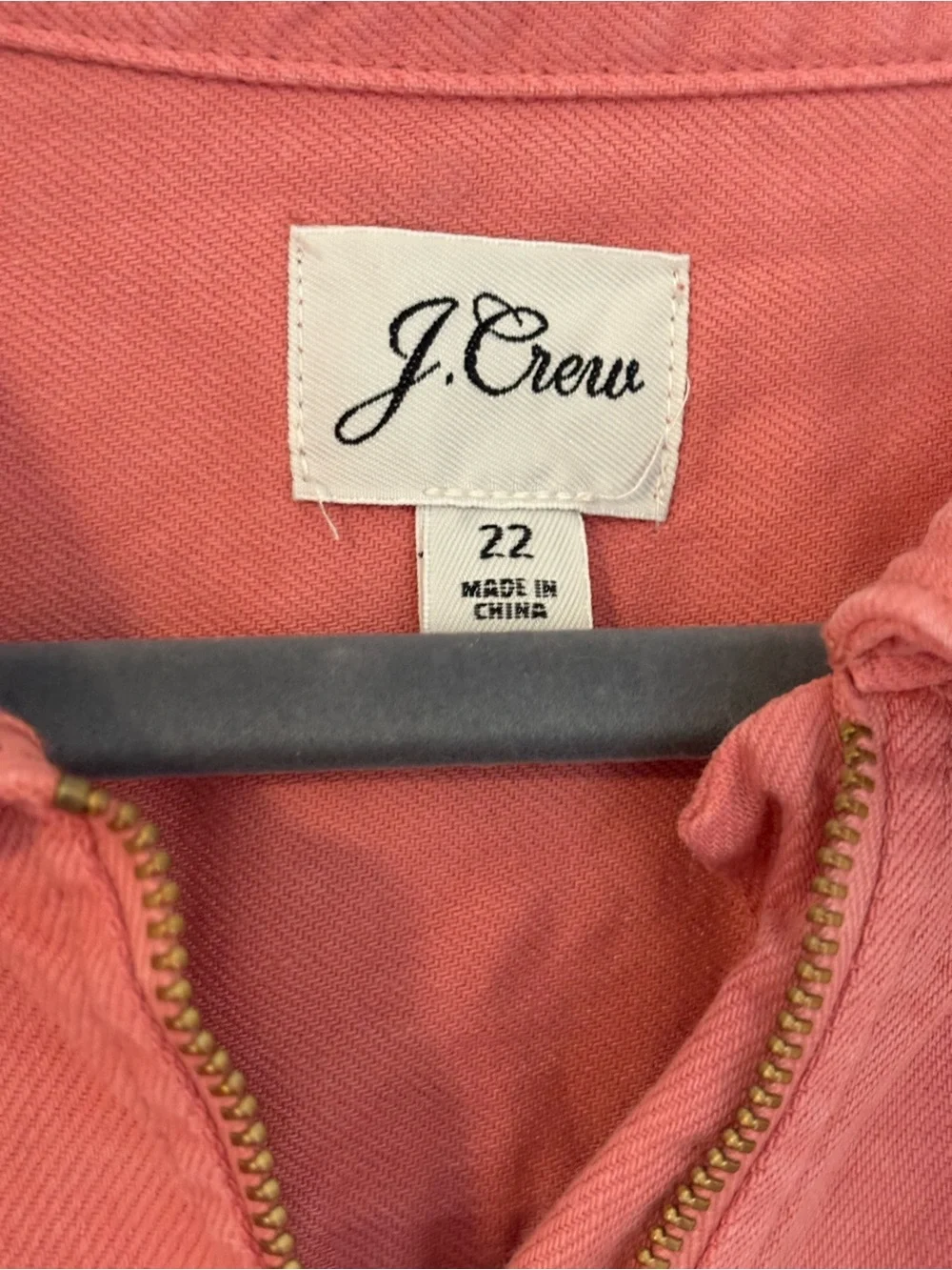 EUC - J. Crew Coral Zip-Up Utility Shirt Dress